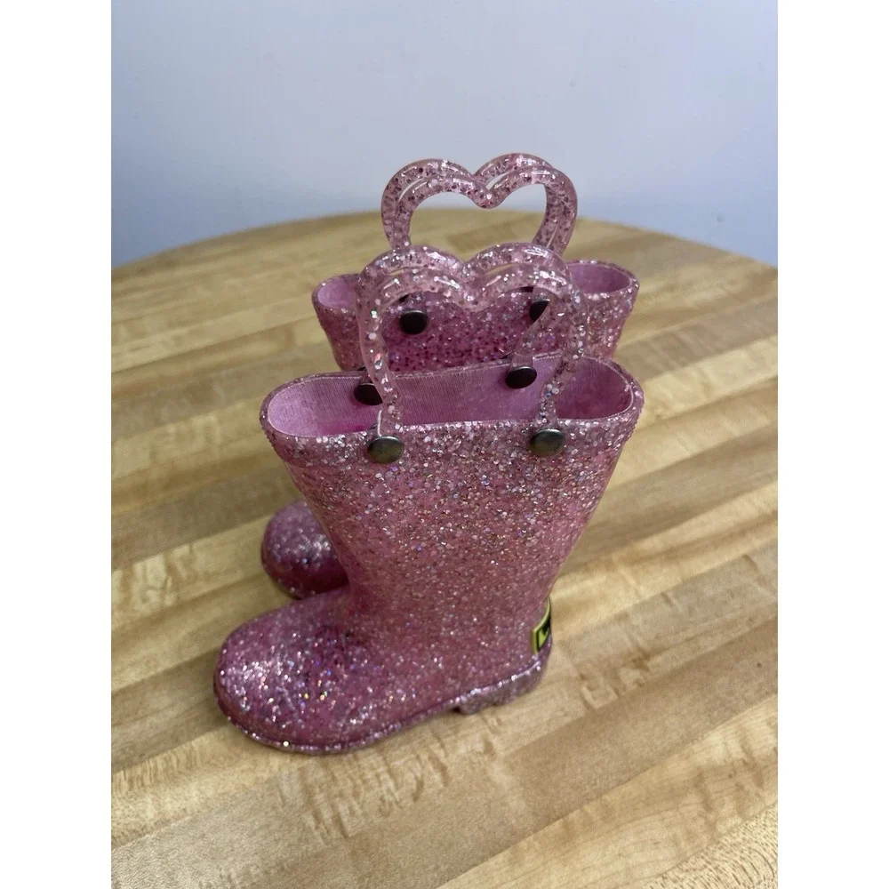Western Chief Rain Boots‎ Abby Toddler Girls Sz 5 Lights Waterproof Glitter Pink